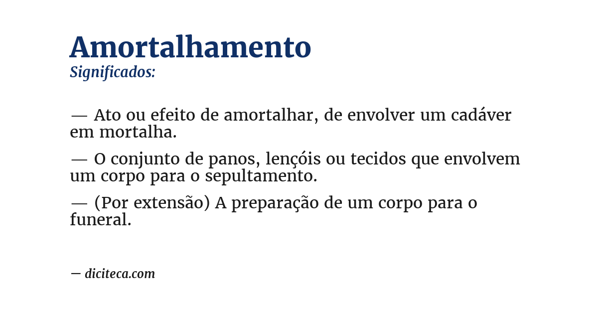 Significado de amortalhamento