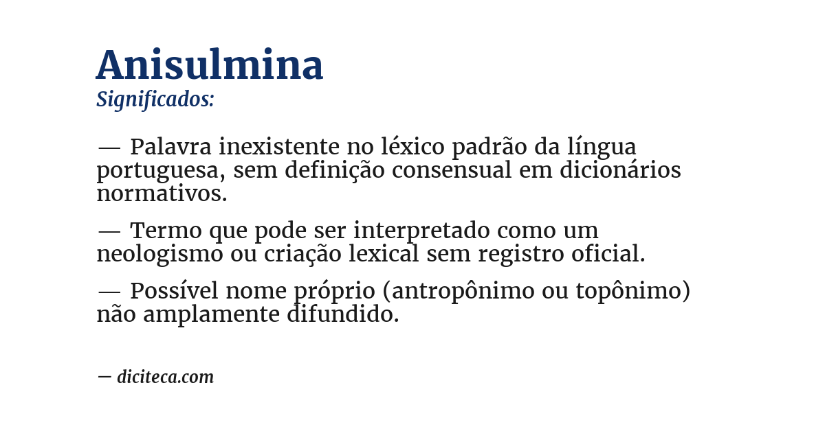 Significado de anisulmina