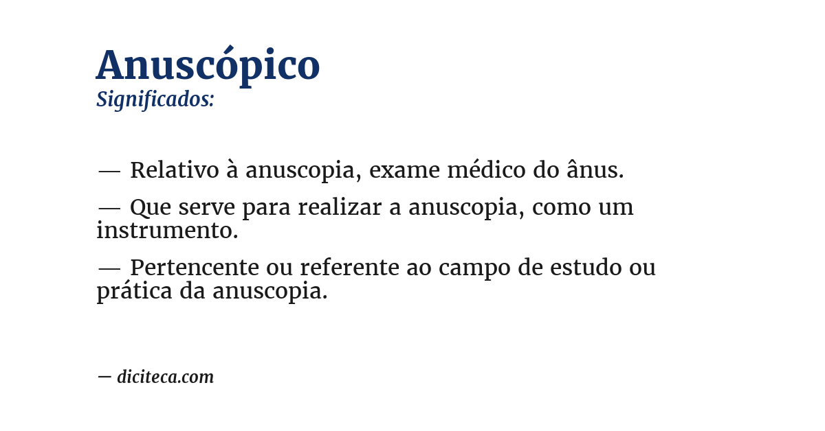 Significado de anuscópico