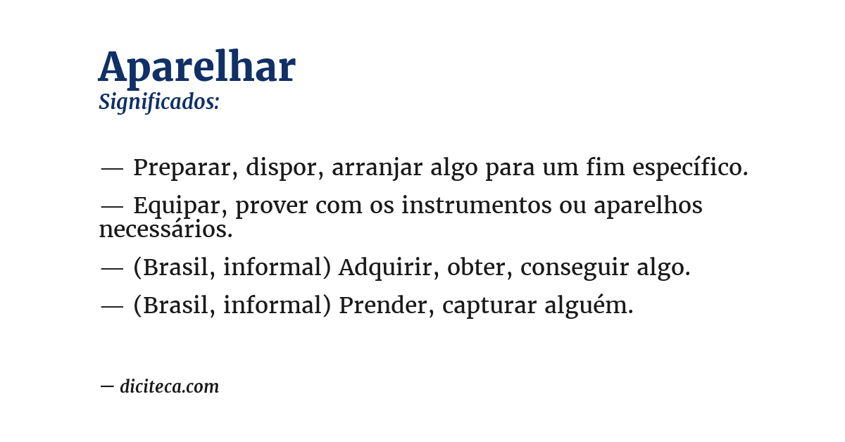 Significado de aparelhar