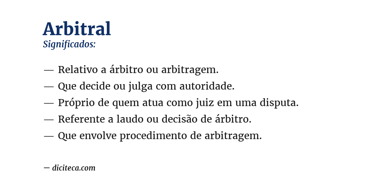 Significado de arbitral