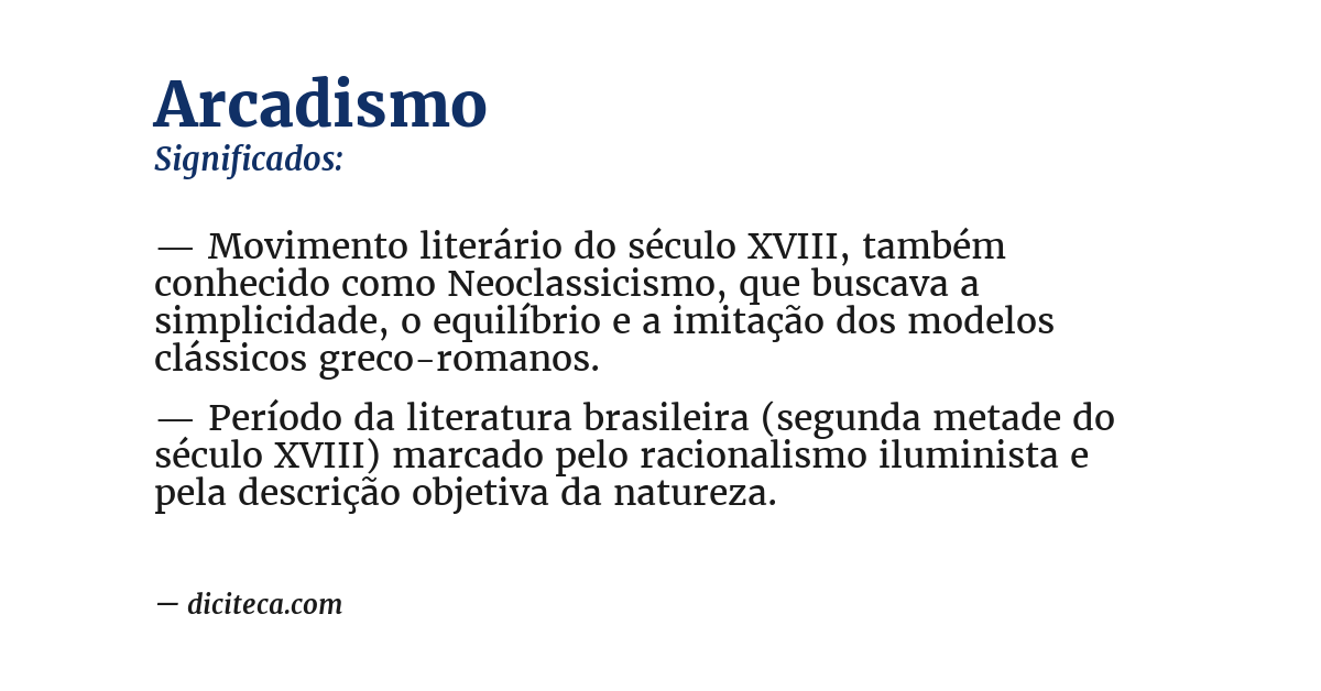 Significado de arcadismo
