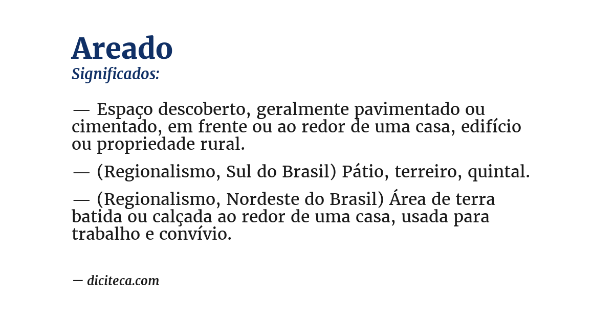 Significado de areado