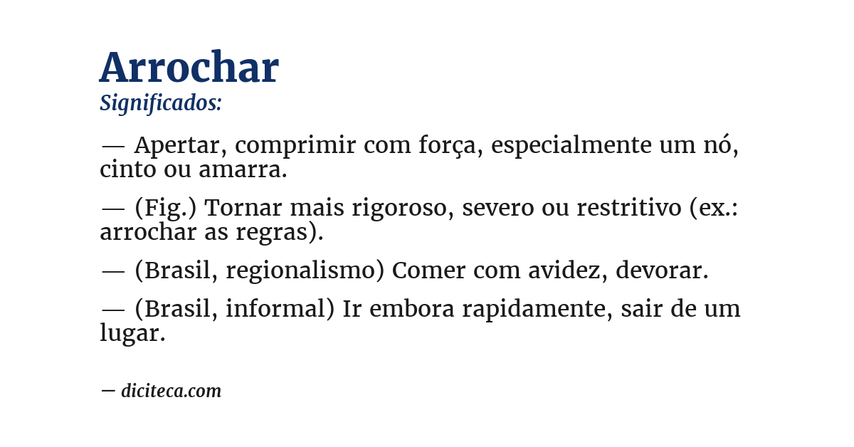 Significado de arrochar