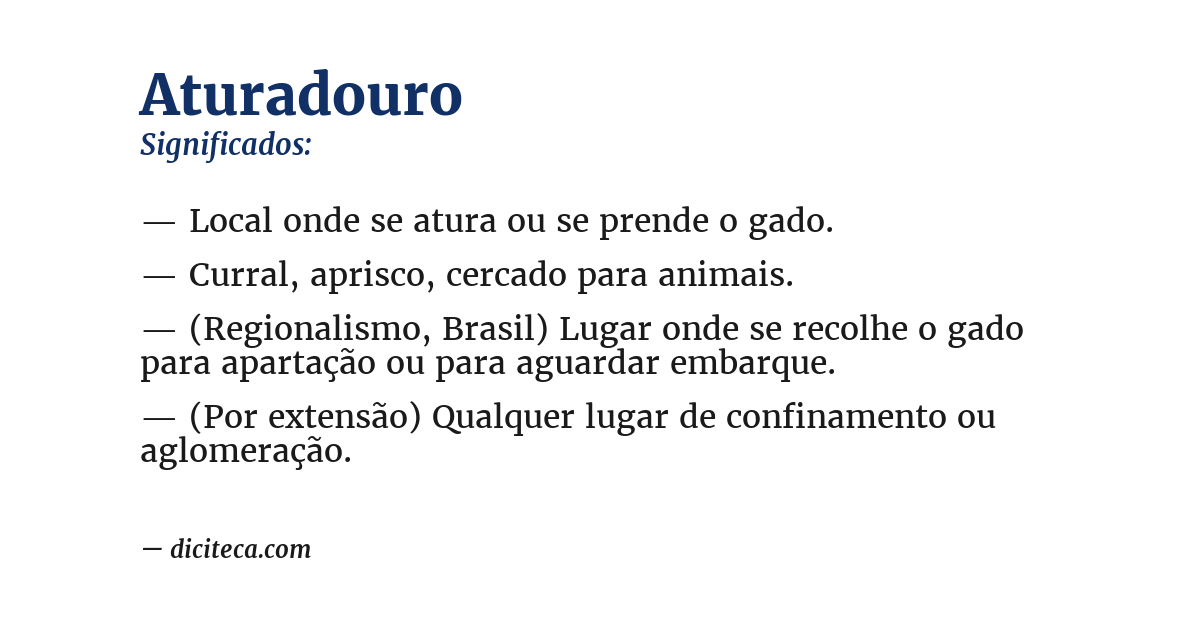 Significado de aturadouro
