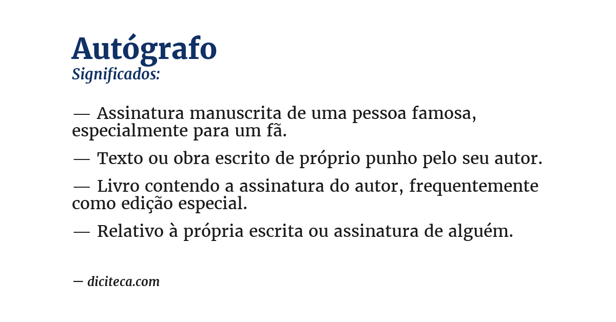 Significado de autógrafo