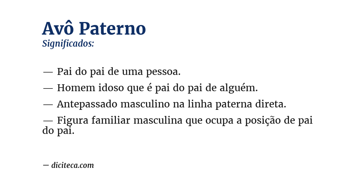 Significado de avô paterno