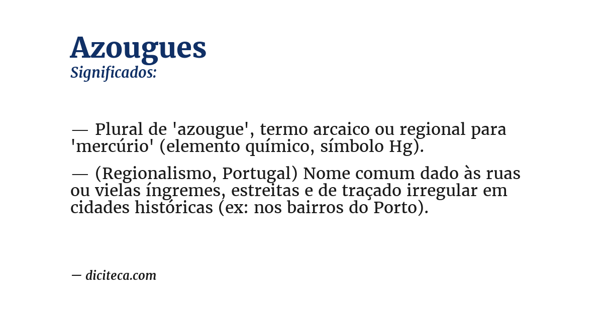 Significado de azougues