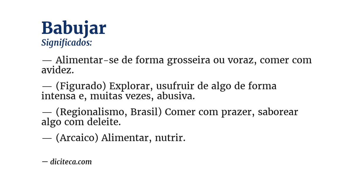 Significado de babujar