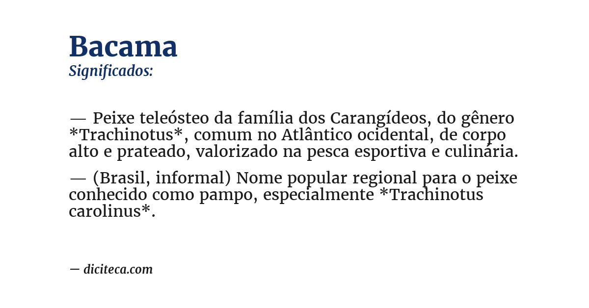 Significado de bacama