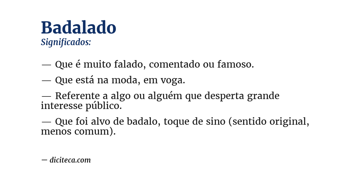 Significado de badalado