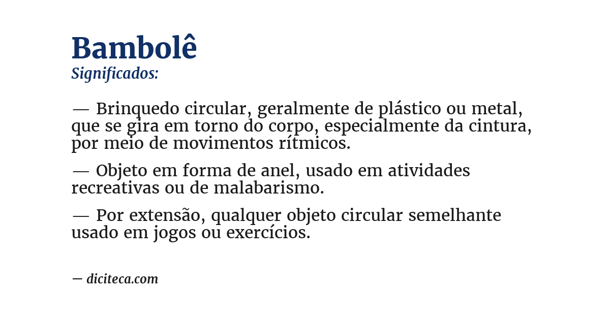 Significado de bambolê