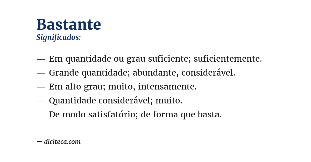 Significado de bastante