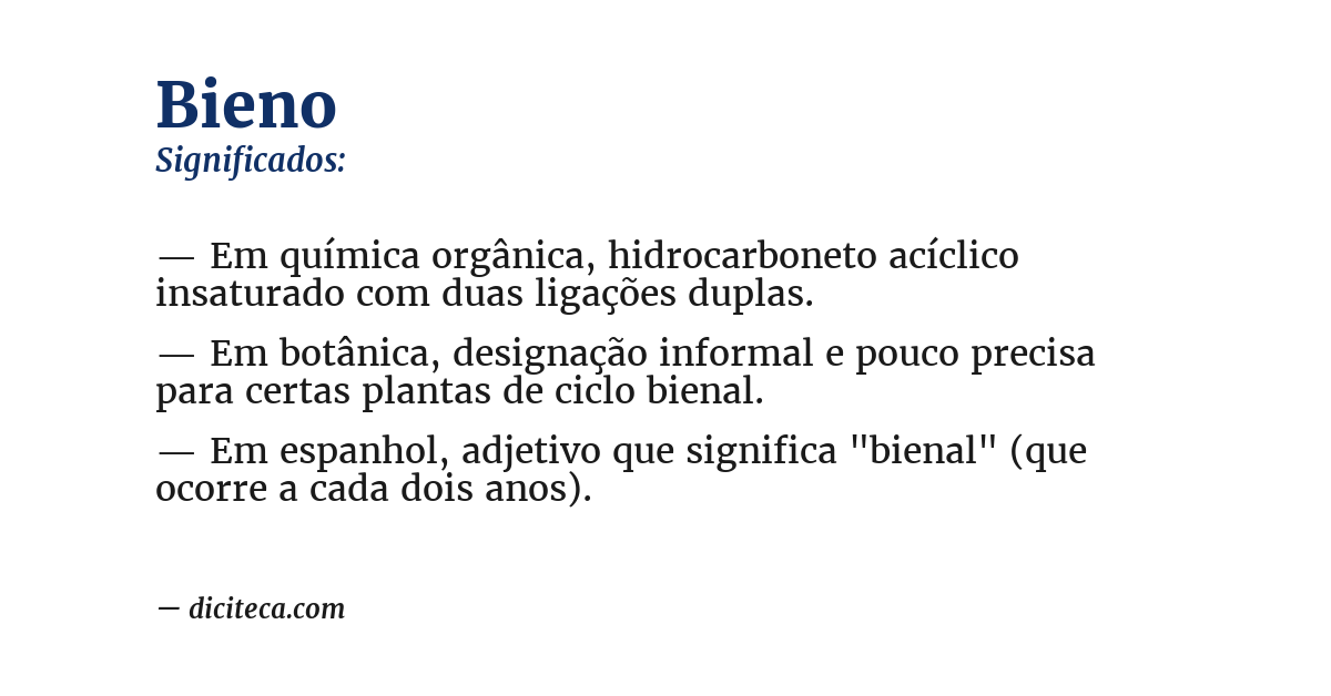 Significado de bieno