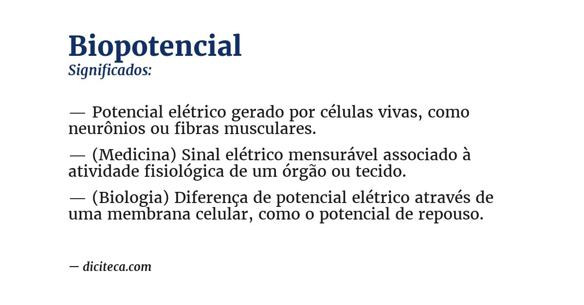 Significado de biopotencial