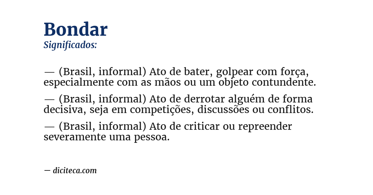 Significado de bondar