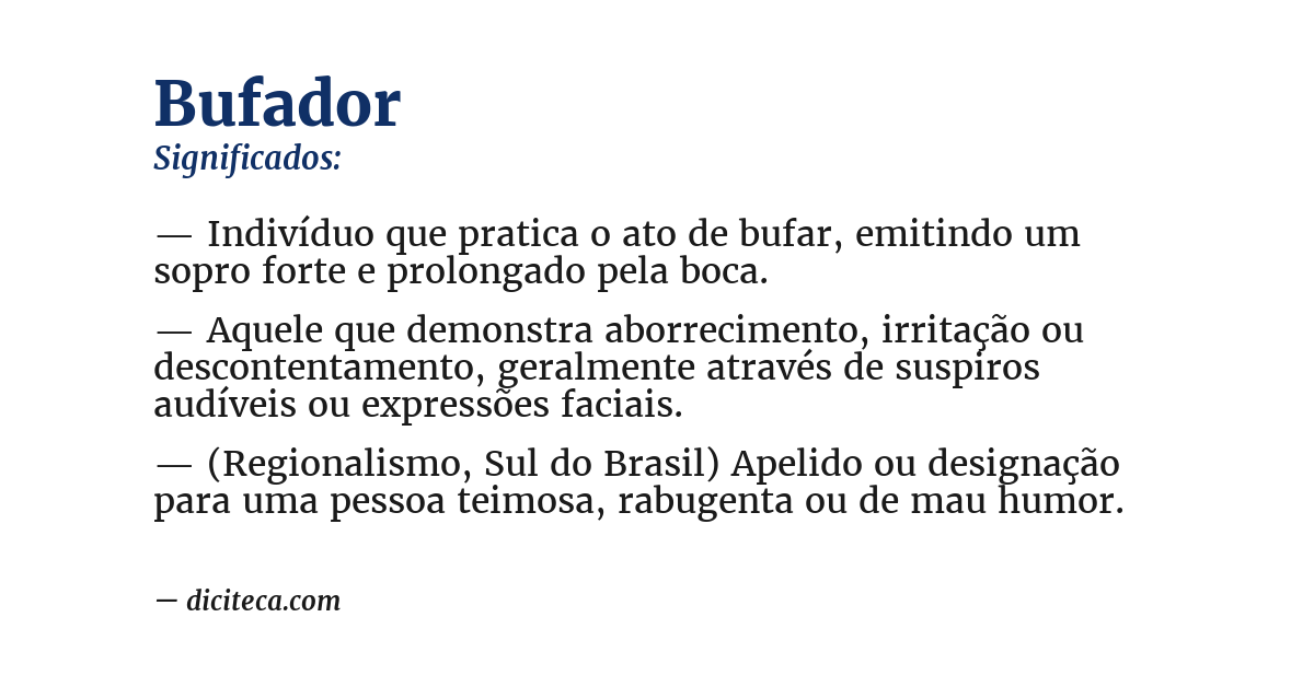 Significado de bufador