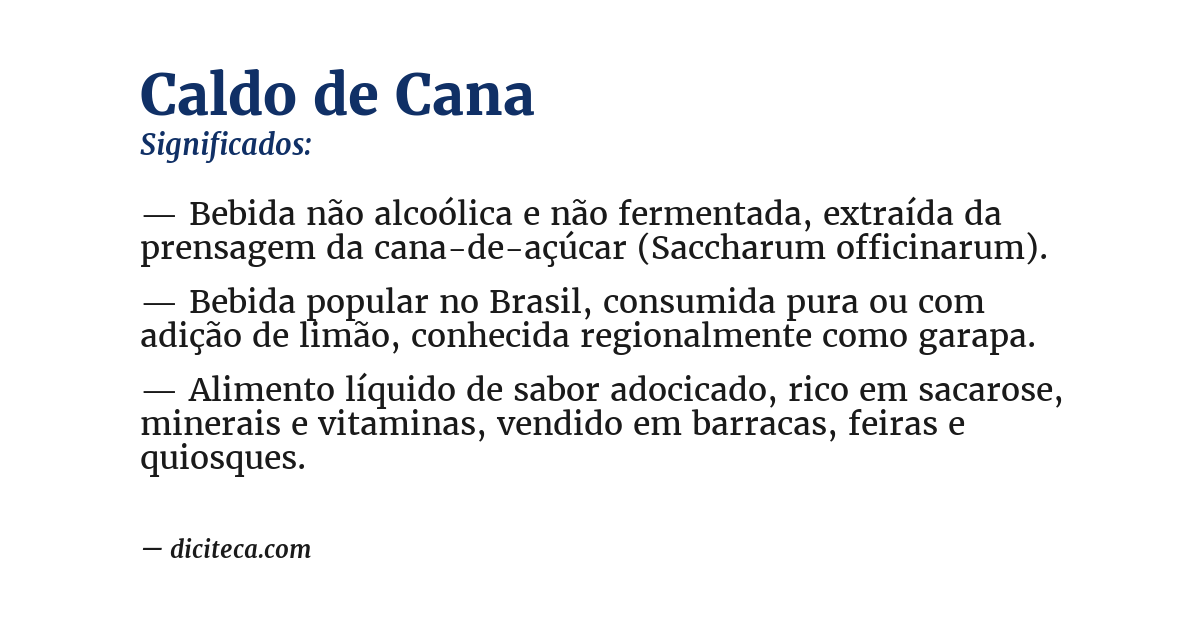 Significado de caldo de cana
