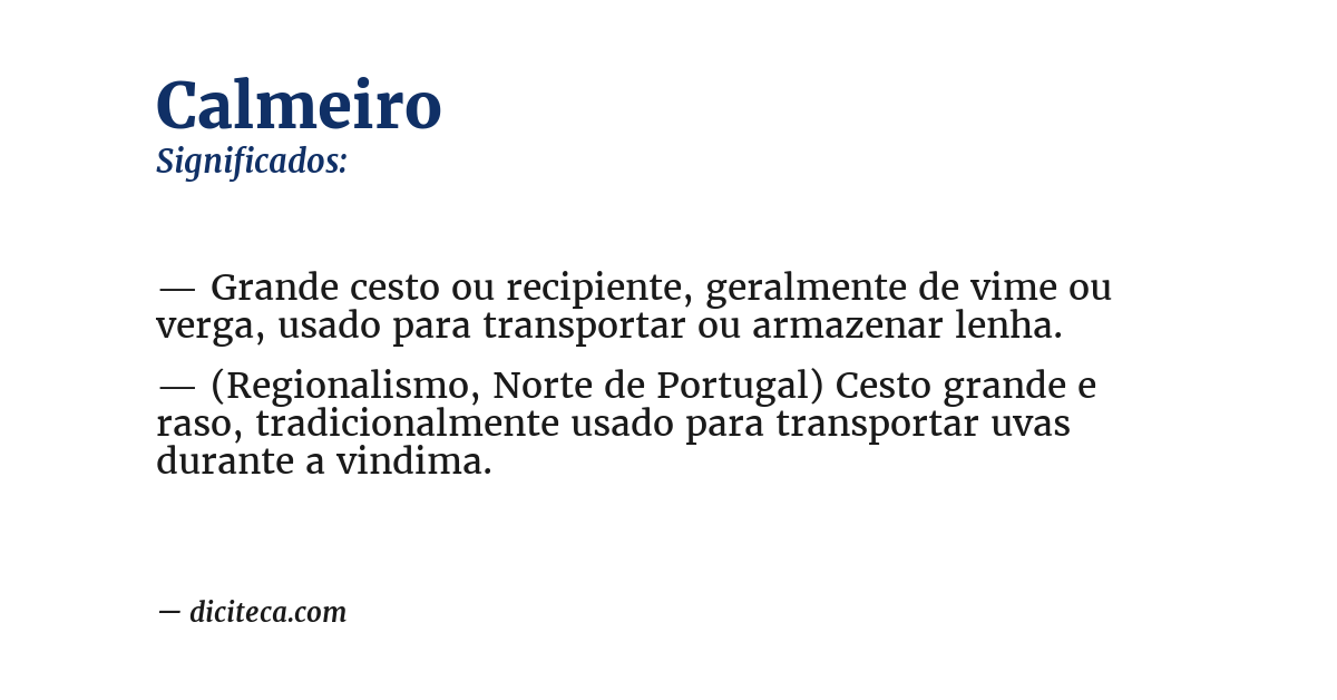 Significado de calmeiro