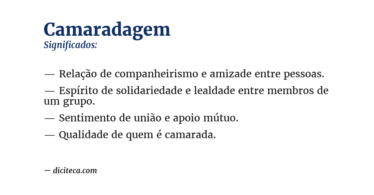 Significado de camaradagem