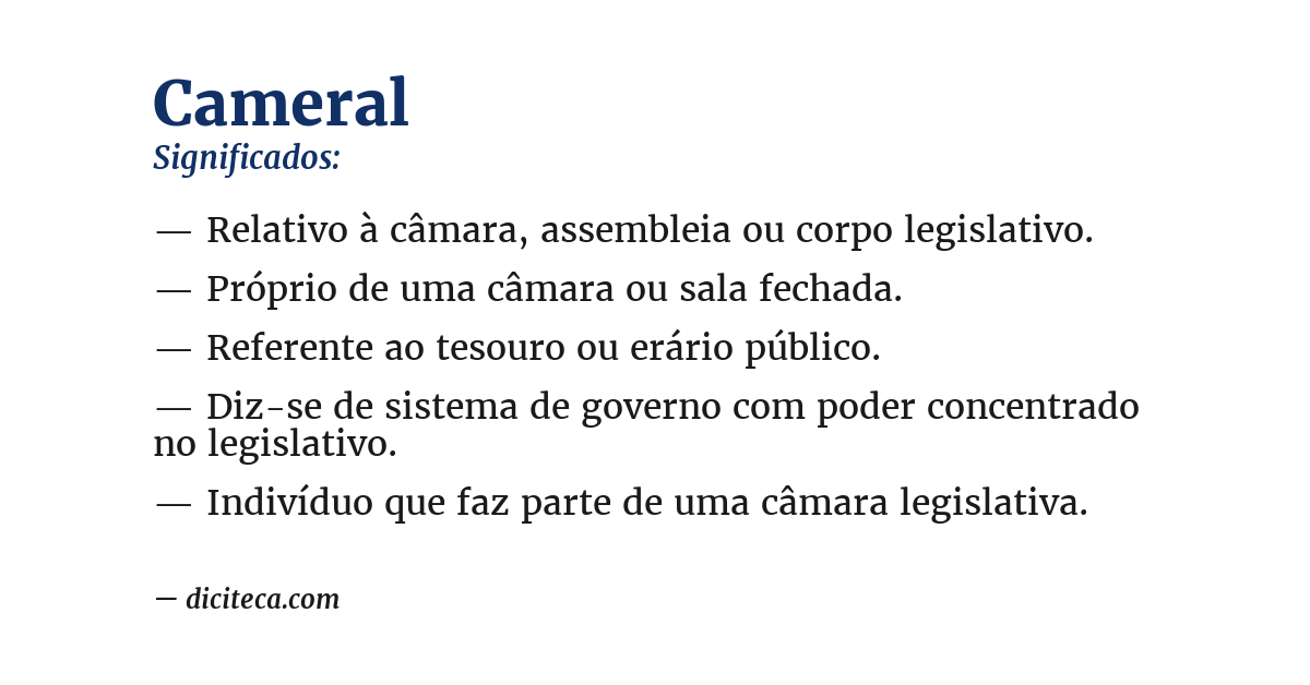 Significado de cameral