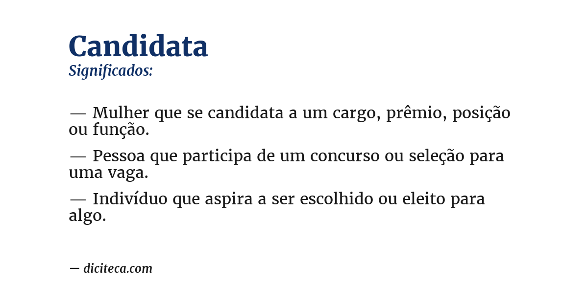 Significado de candidata