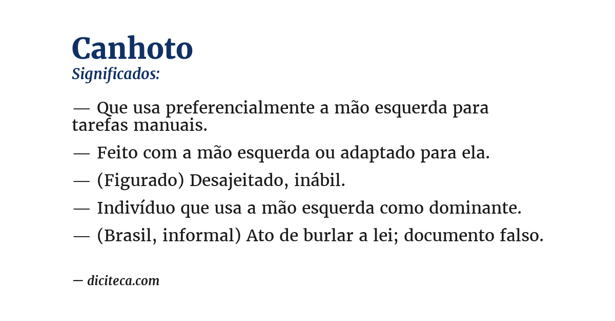 Significado de canhoto
