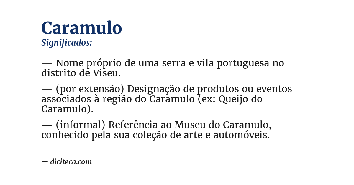 Significado de caramulo