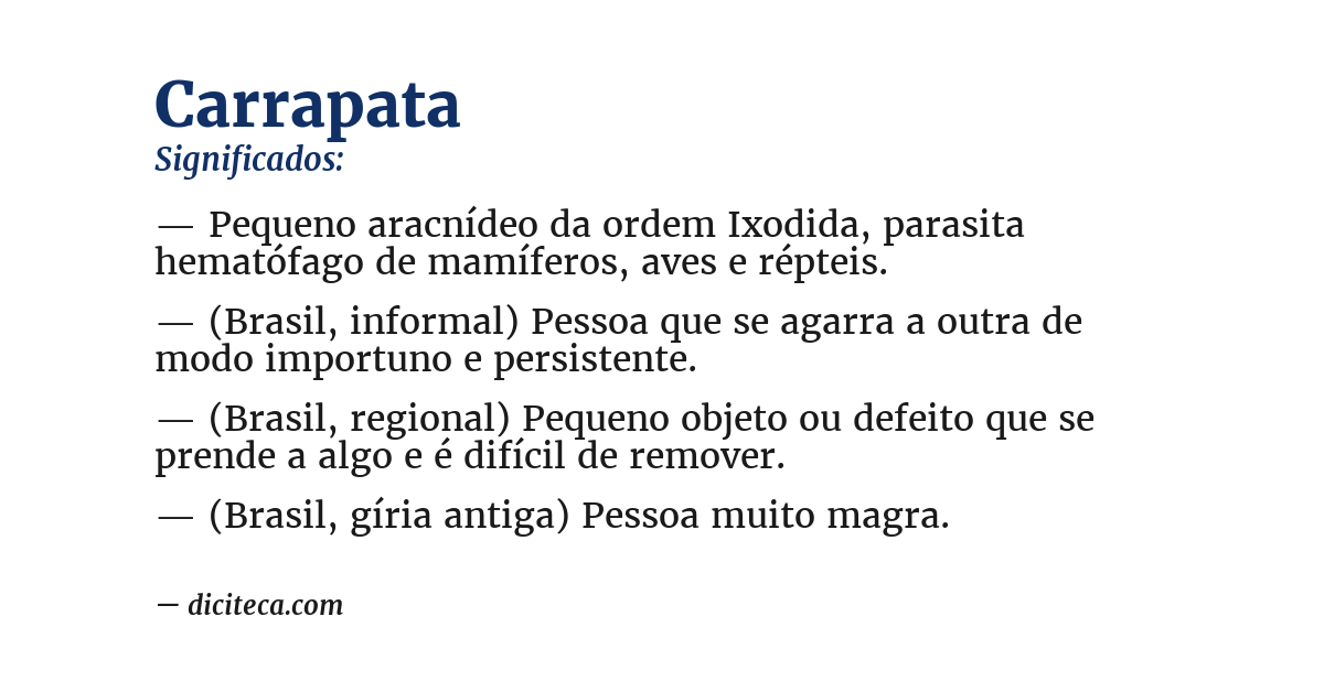Significado de carrapata