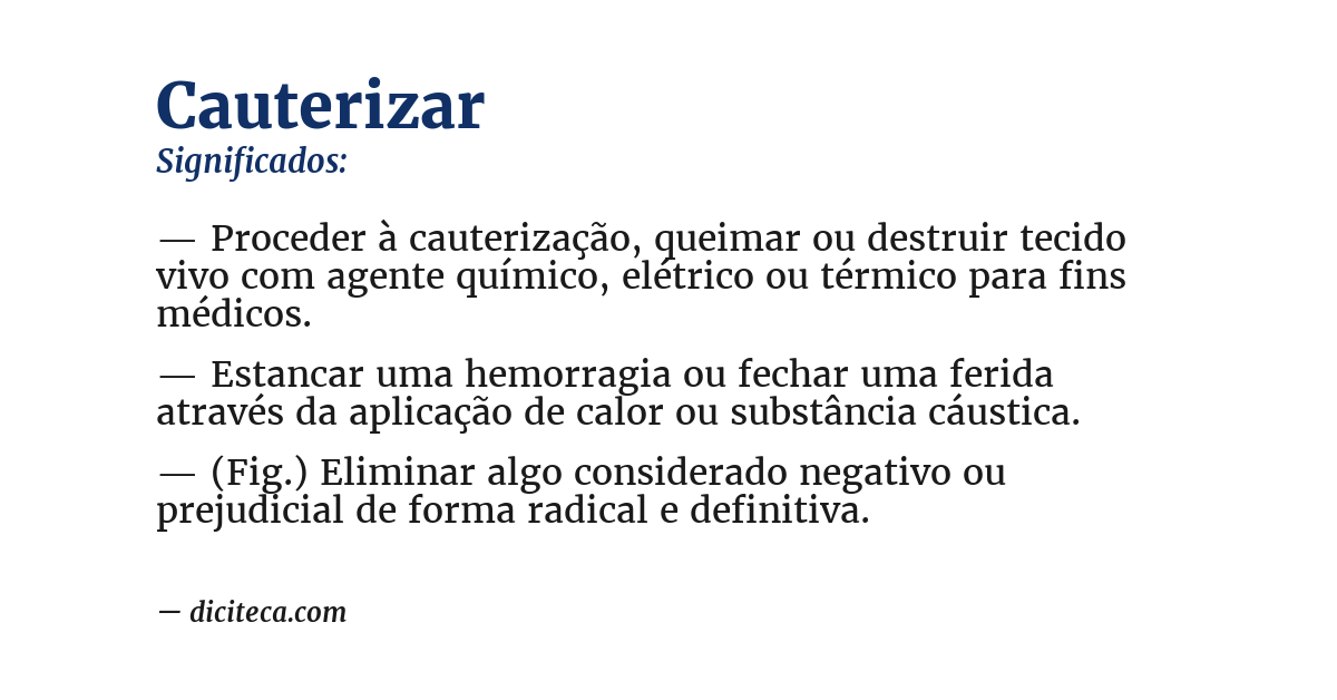 Significado de cauterizar