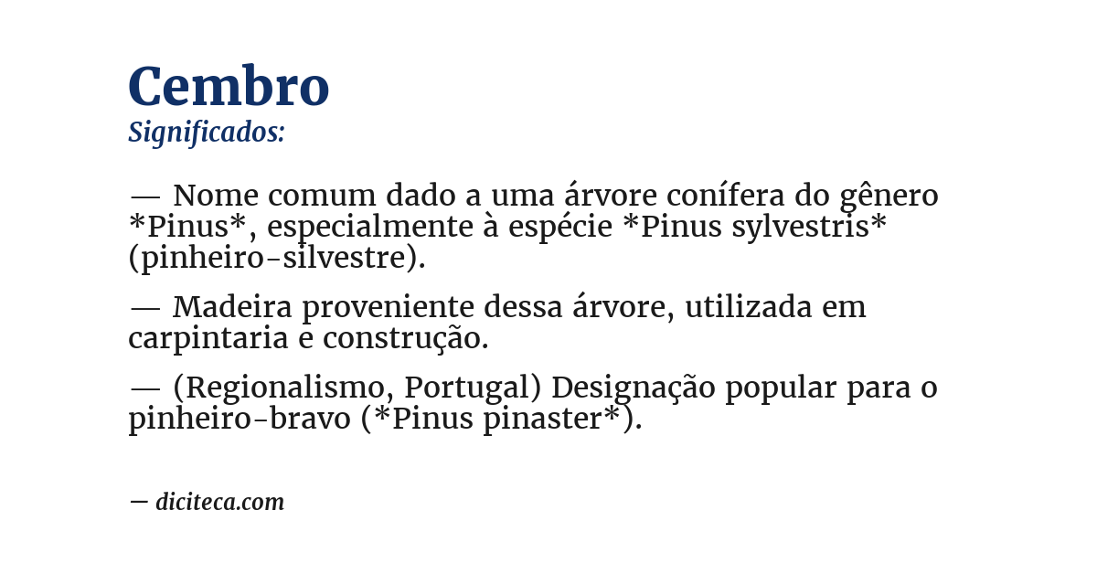 Significado de cembro
