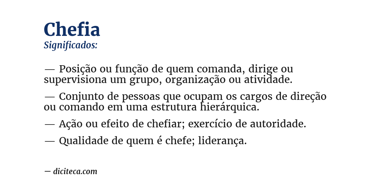 Significado de chefia