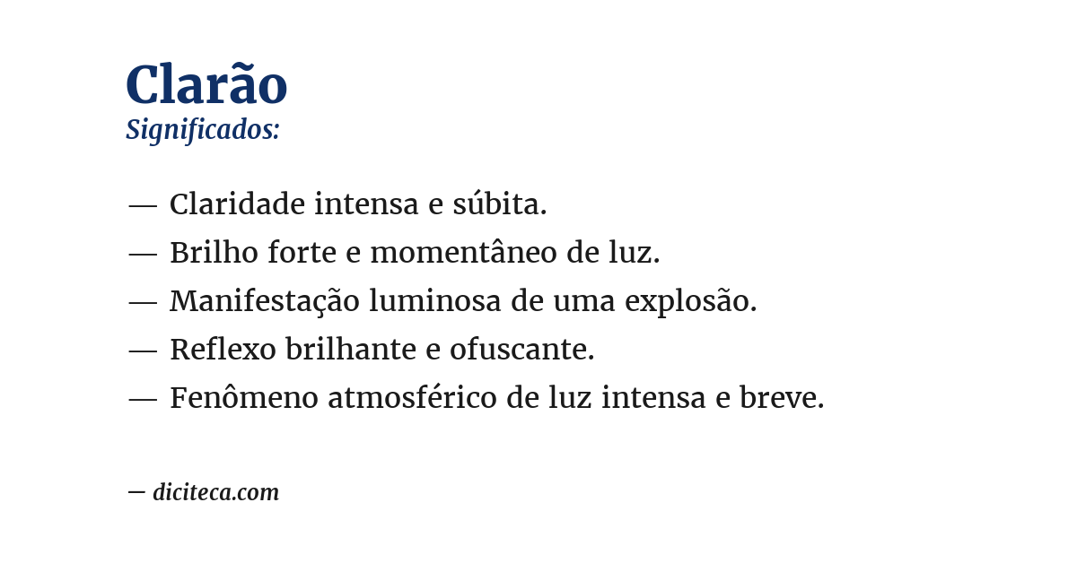 Significado de clarão