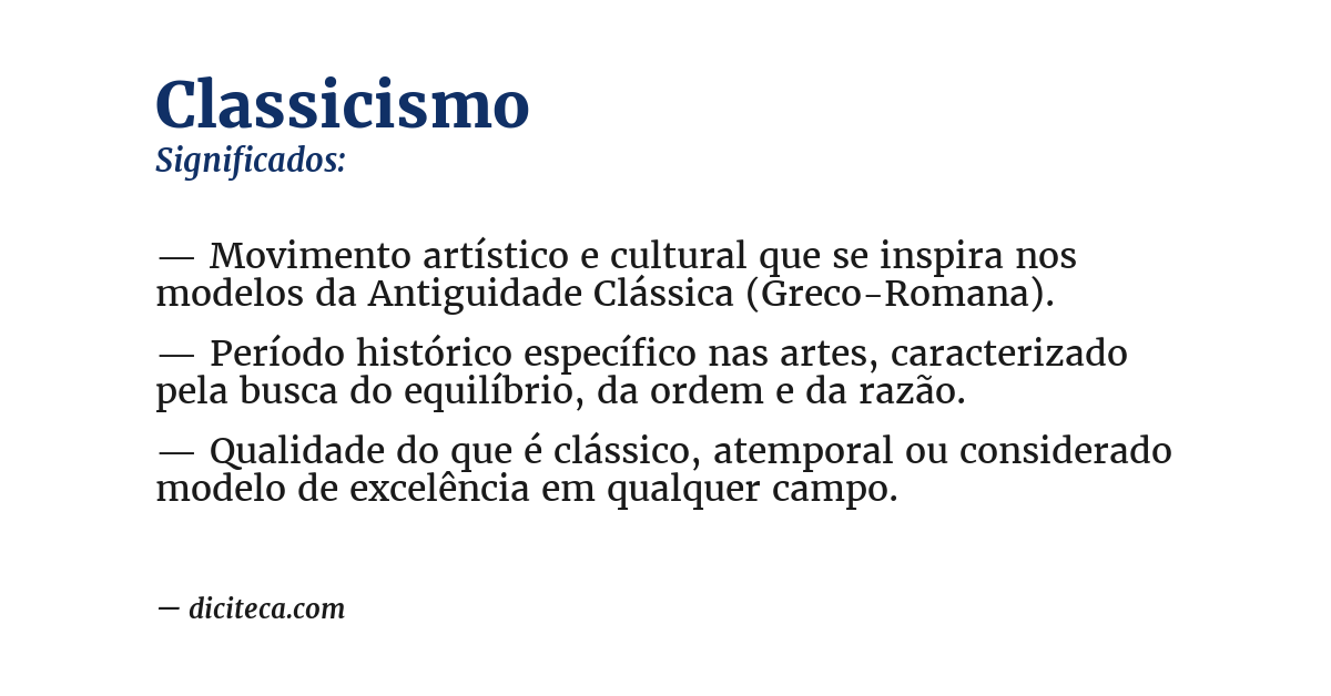 Significado de classicismo