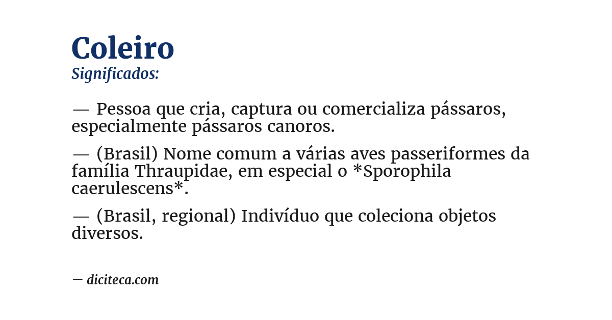 Significado de coleiro