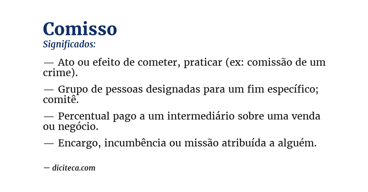 Significado de comisso