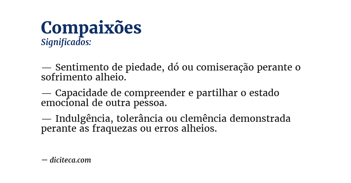 Significado de compaixões