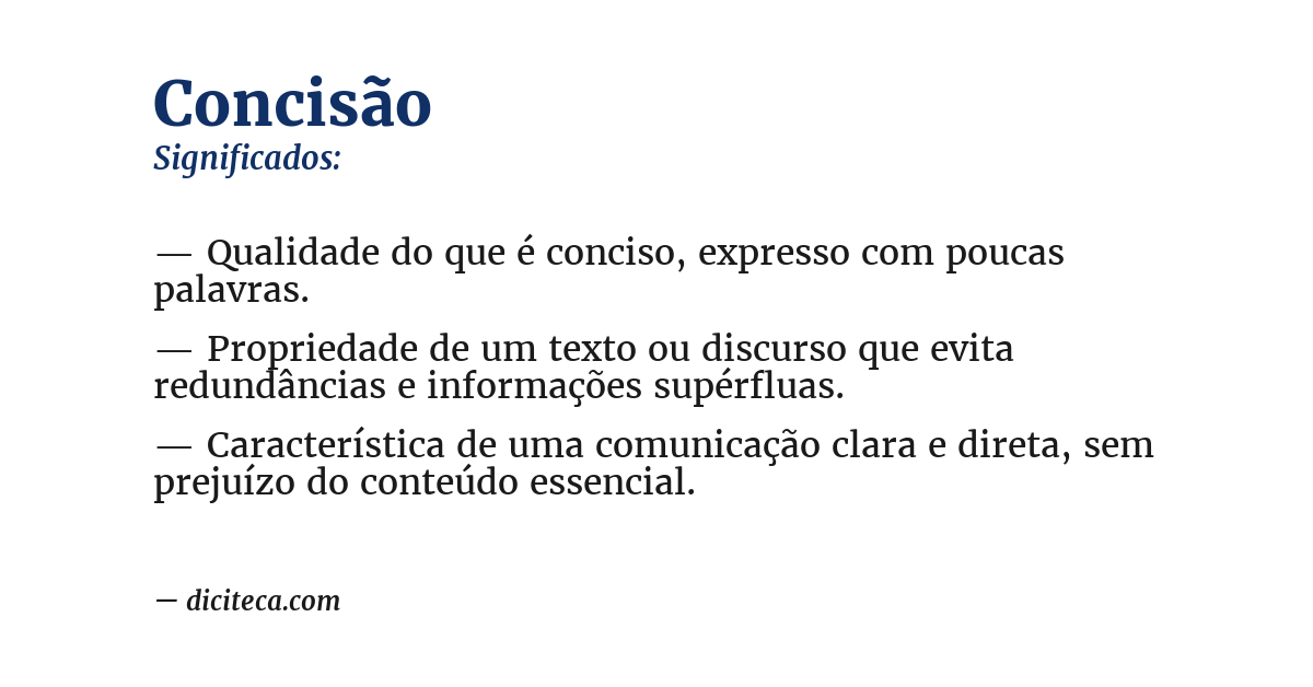 Significado de concisão