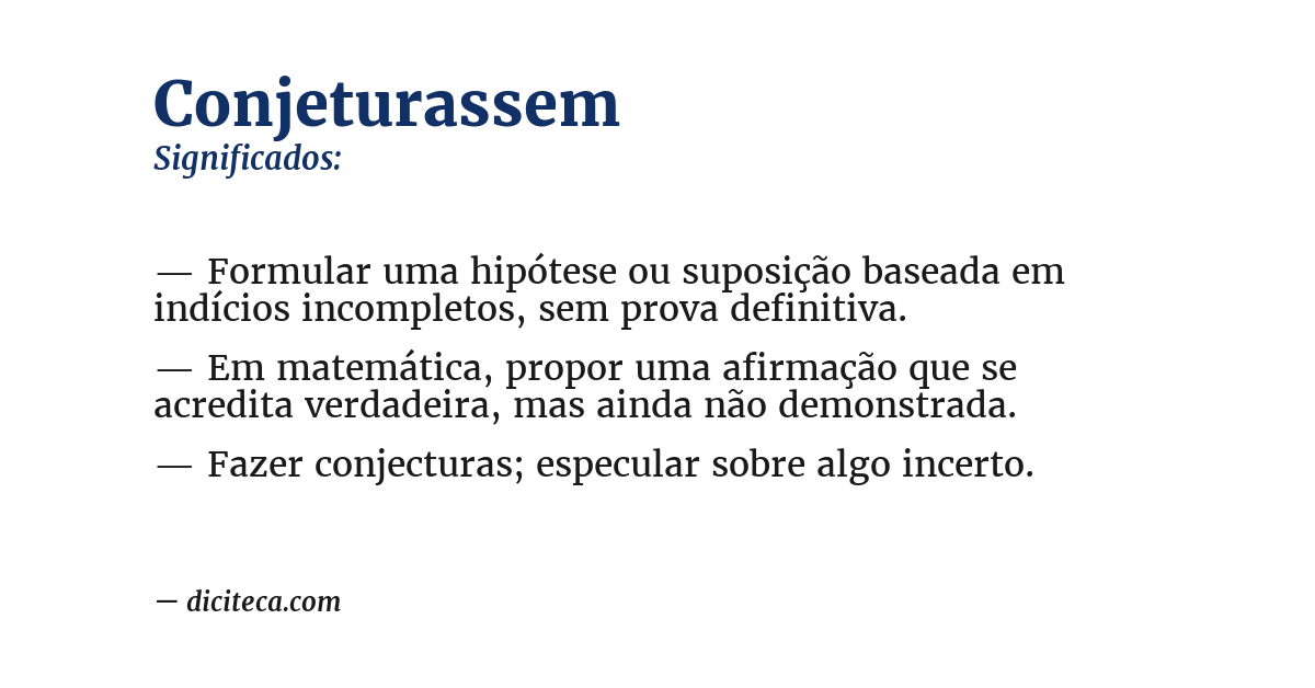 Significado de conjeturassem