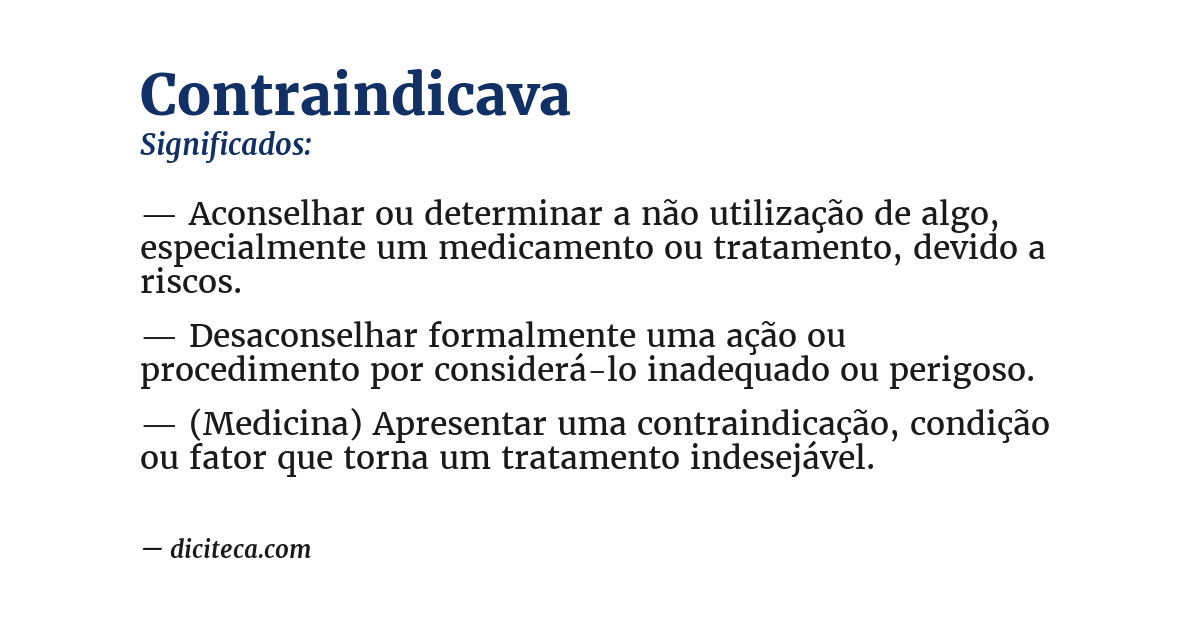 Significado de contraindicava