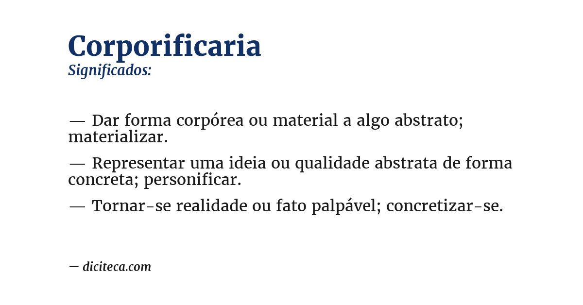 Significado de corporificaria