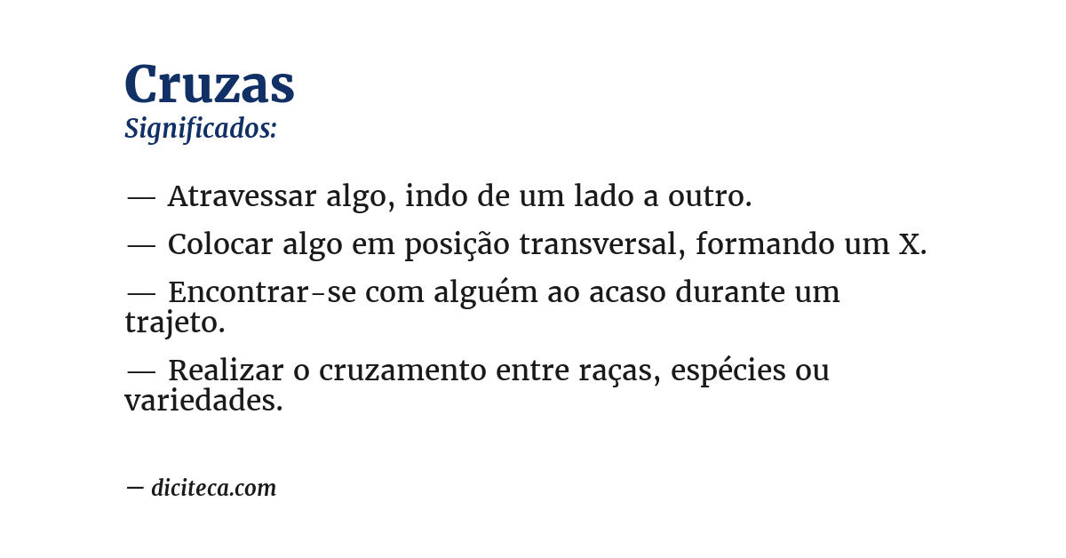 Significado de cruzas
