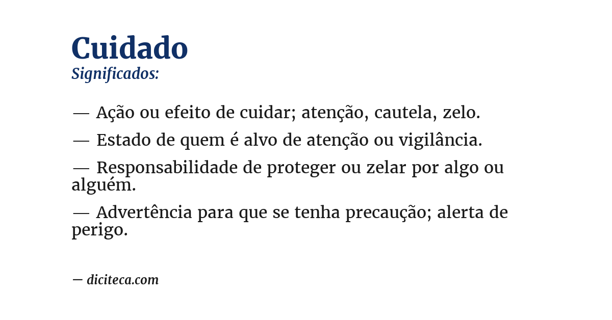 Significado de cuidado