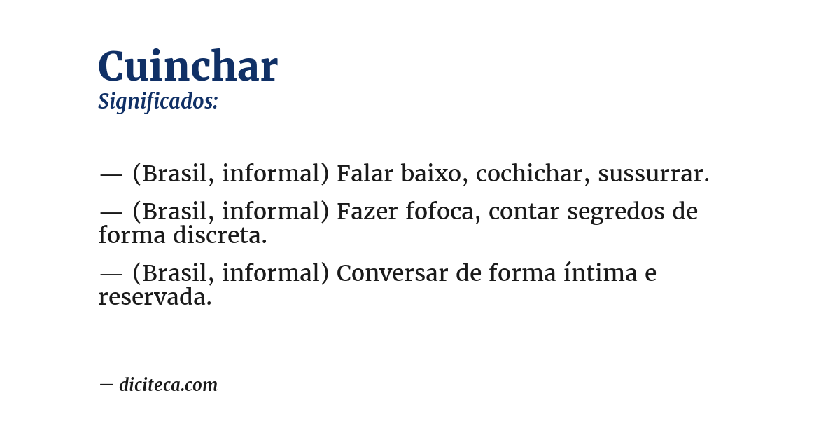 Significado de cuinchar