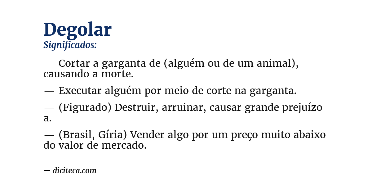 Significado de degolar