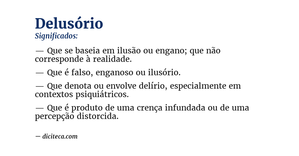 Significado de delusório