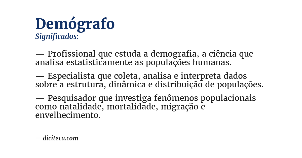 Significado de demógrafo
