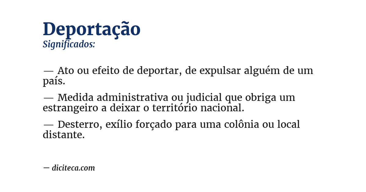 Significado de deportação