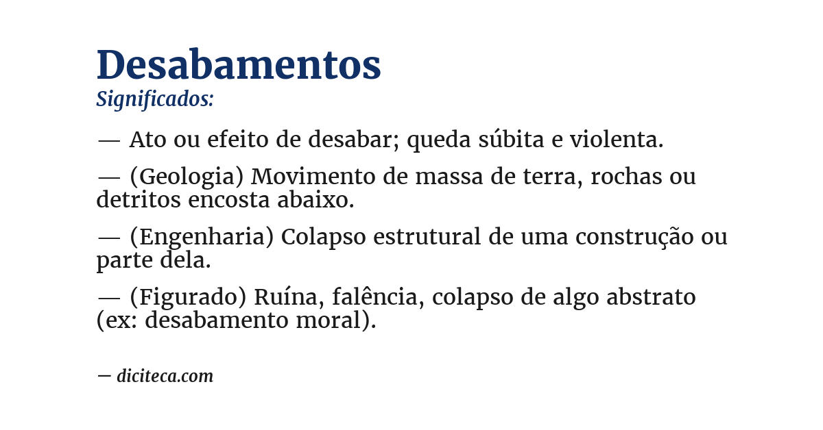Significado de desabamentos