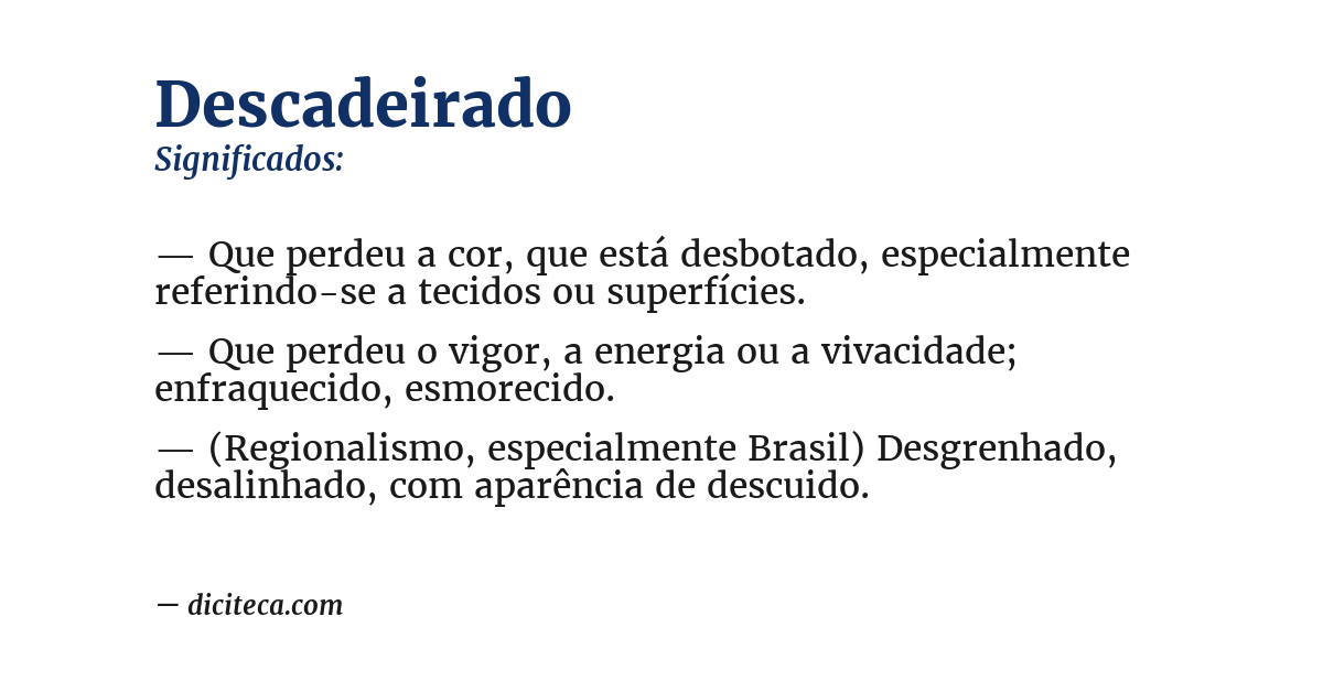 Significado de descadeirado